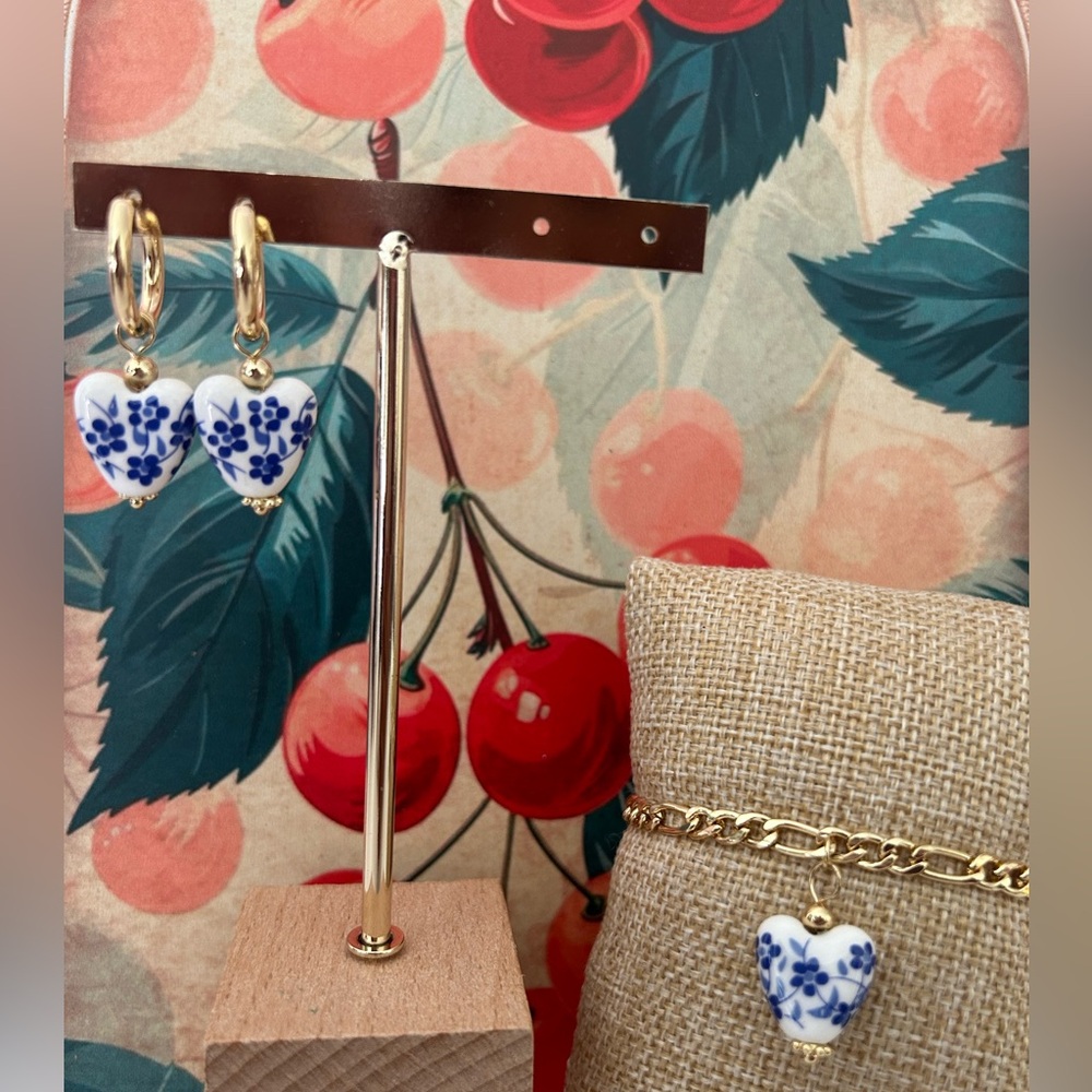 14k Gold plated Oriental theme Earring & Anklet set